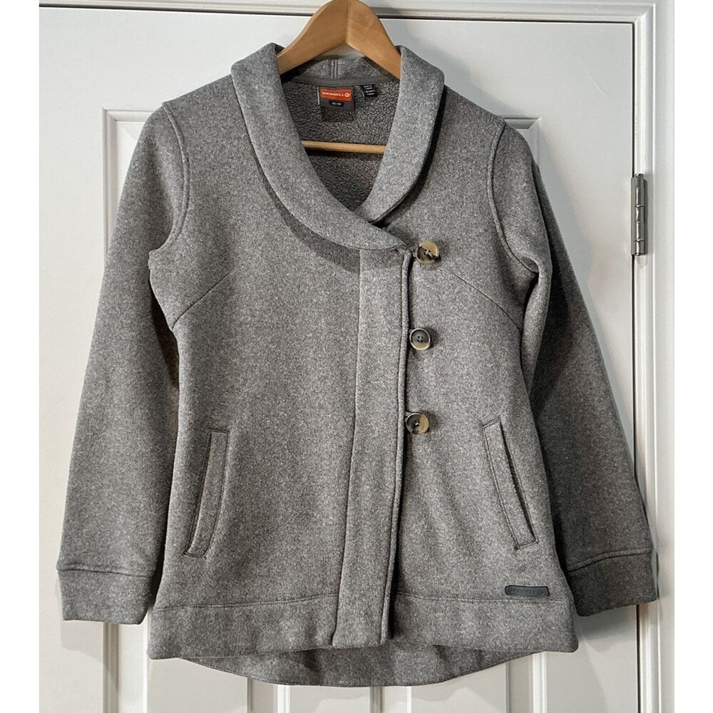 Merrell Women's XS Sweater Knit Full Zip Button Fleece Jacket